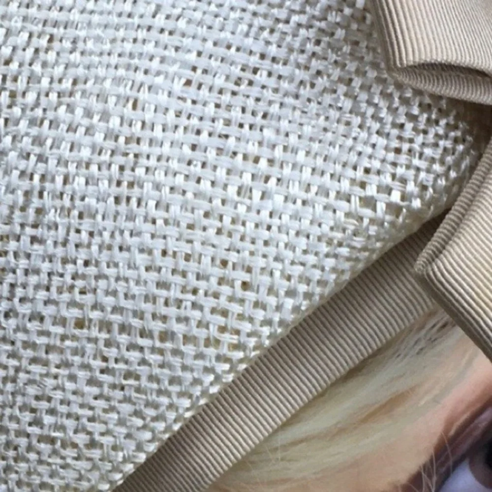 Vintage MC Monsieur Peter Oatmeal and Blush Pink Woven  Statement Hat